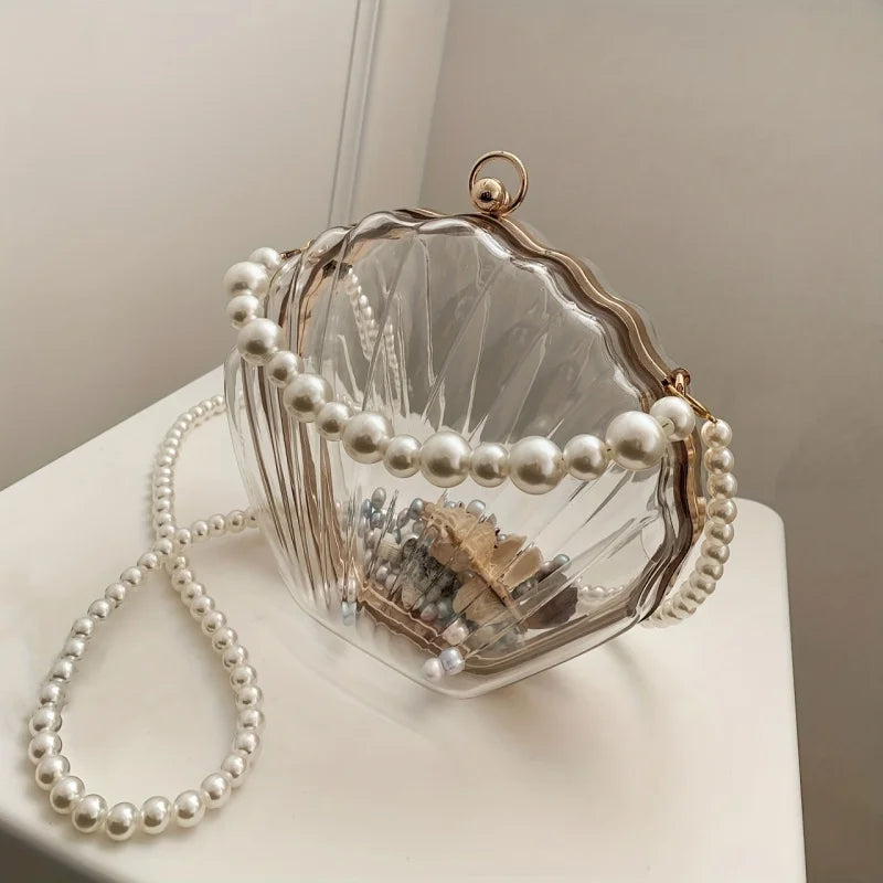 Bolsa Cristal com Pérolas