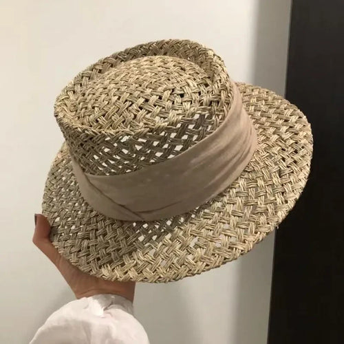 Chapéu Palha Vazada com Faixa