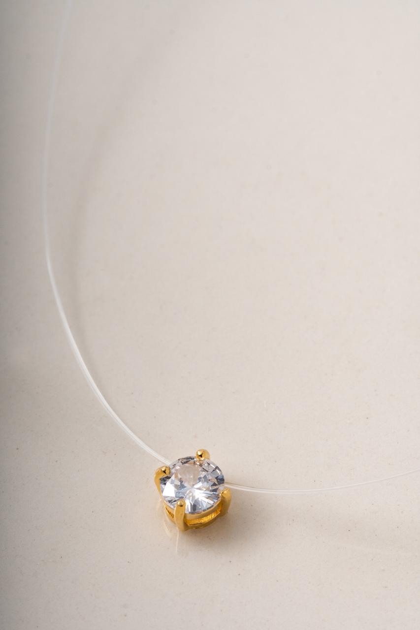 Choker Nailon Ponto de Luz Branco