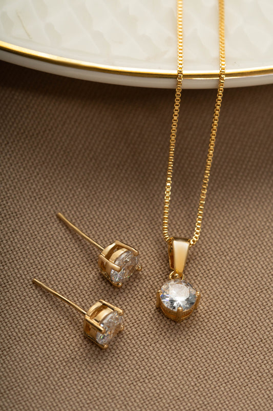Conjunto Ponto Luz Cristal Dourado