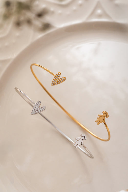 Pulseira Afeto com Coração Cravejado