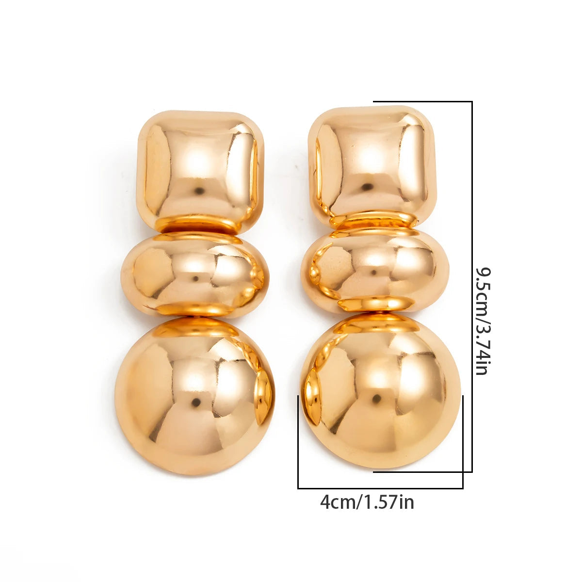 Brinco Dourado Três Esferas