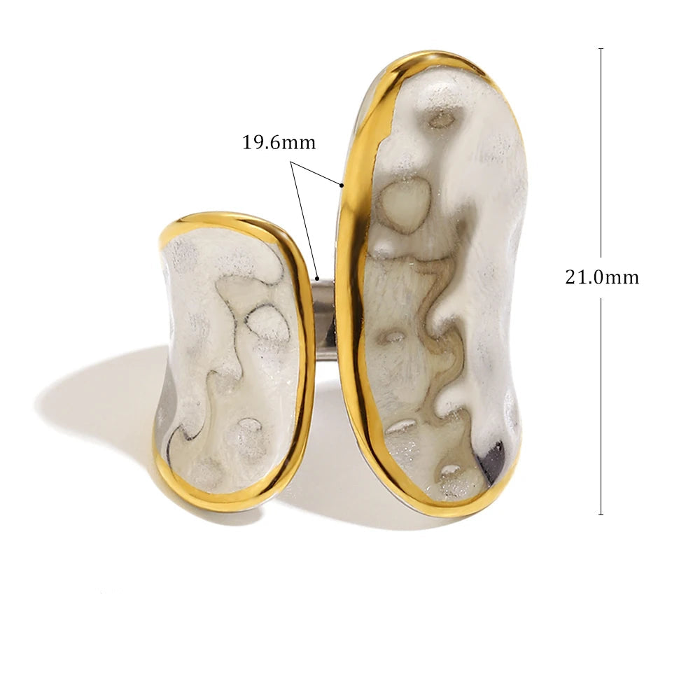 Anel Orgânico Dourado e Prata