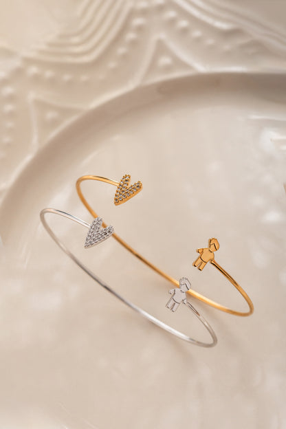 Pulseira Afeto com Coração Cravejado