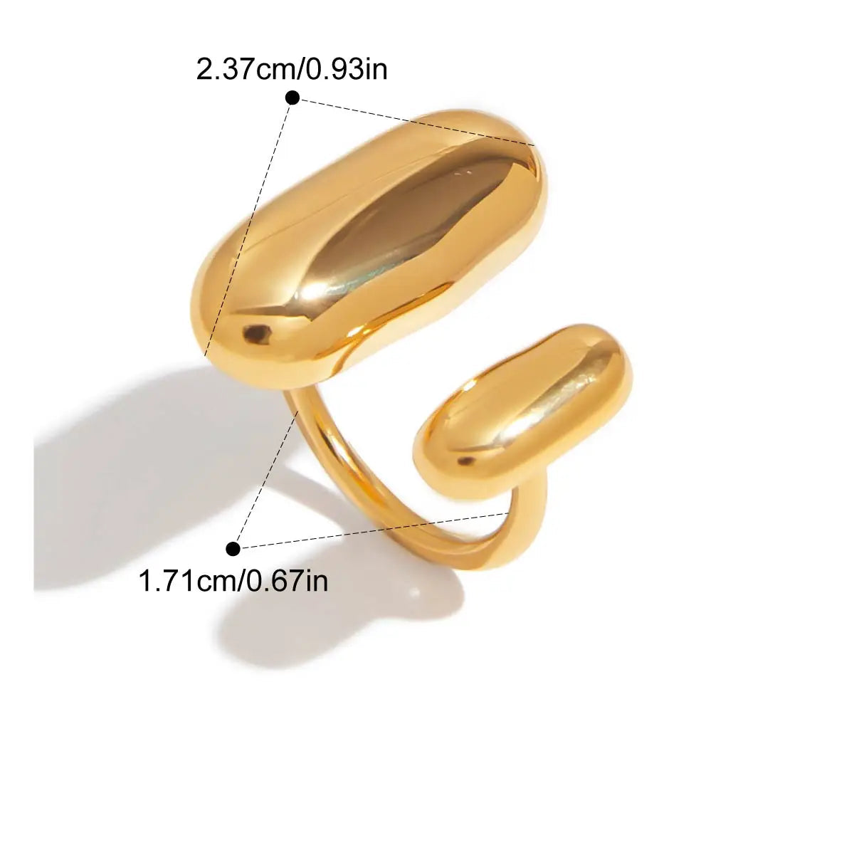 Anel Duplo Dourado e Prata