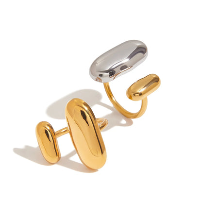 Anel Duplo Dourado e Prata
