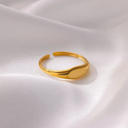 Anel Oval Ajustável Dourado