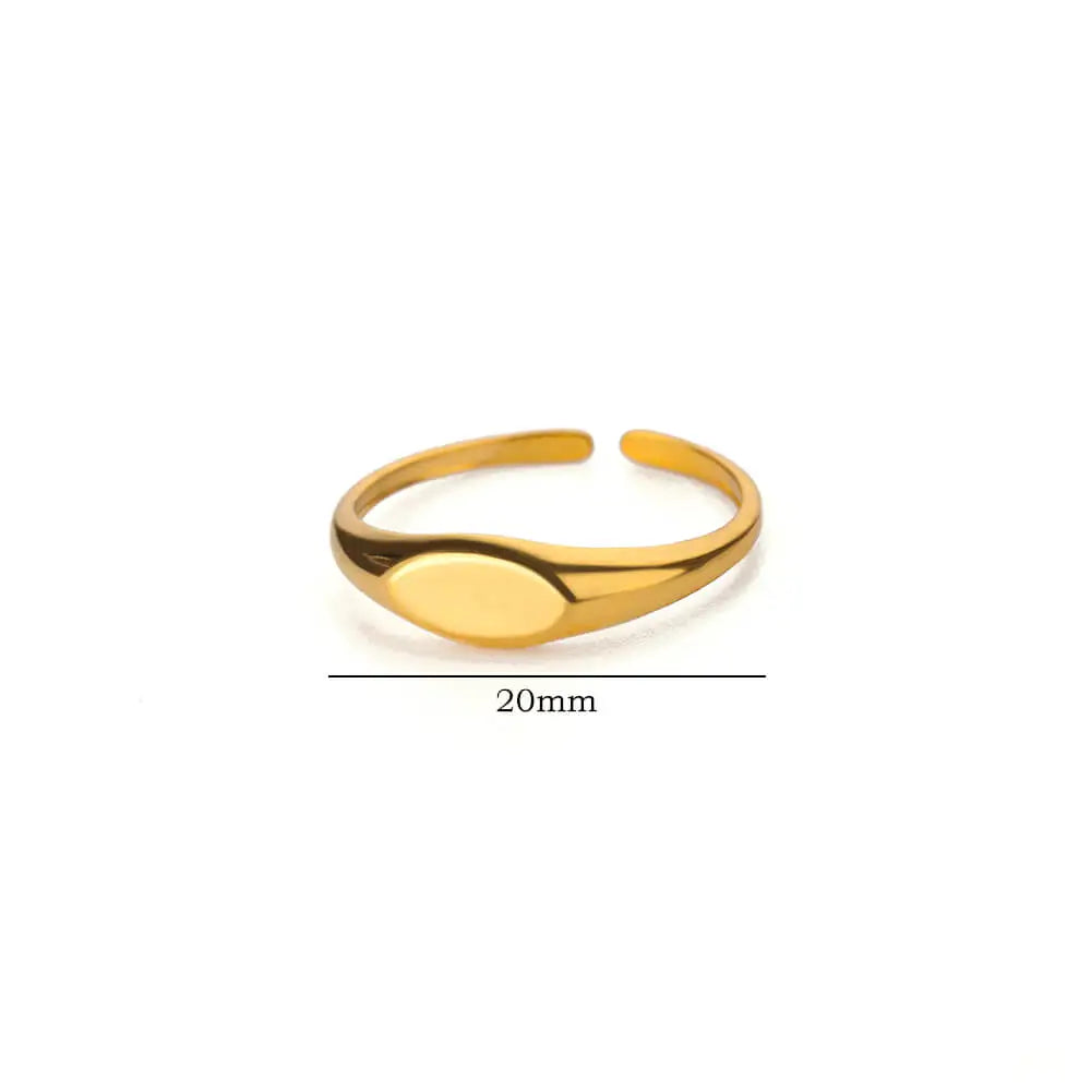 Anel Oval Ajustável Dourado