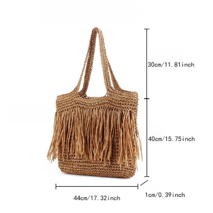 Bolsa Bali Palha com Franja