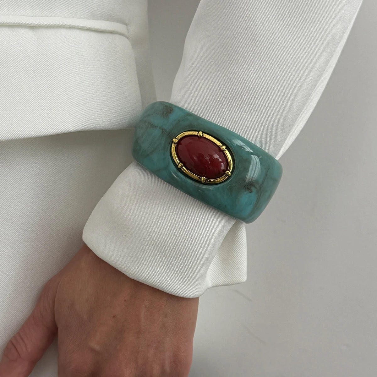 Trio de Bracelete Resinado com Pedra