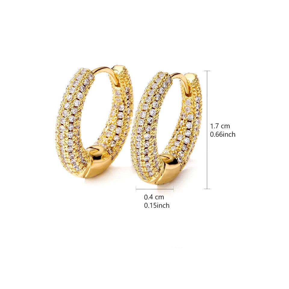 Brinco Argola Cravejada com Zircônias