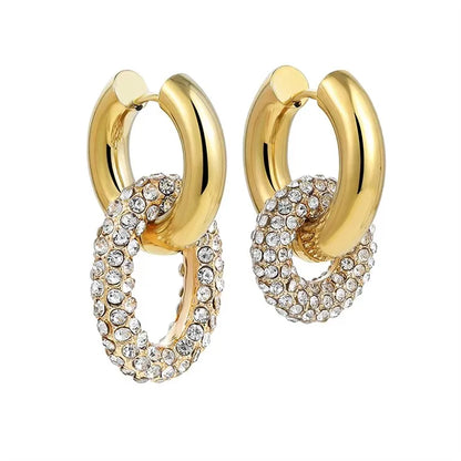 Brinco Argola Dourada com Zircônia