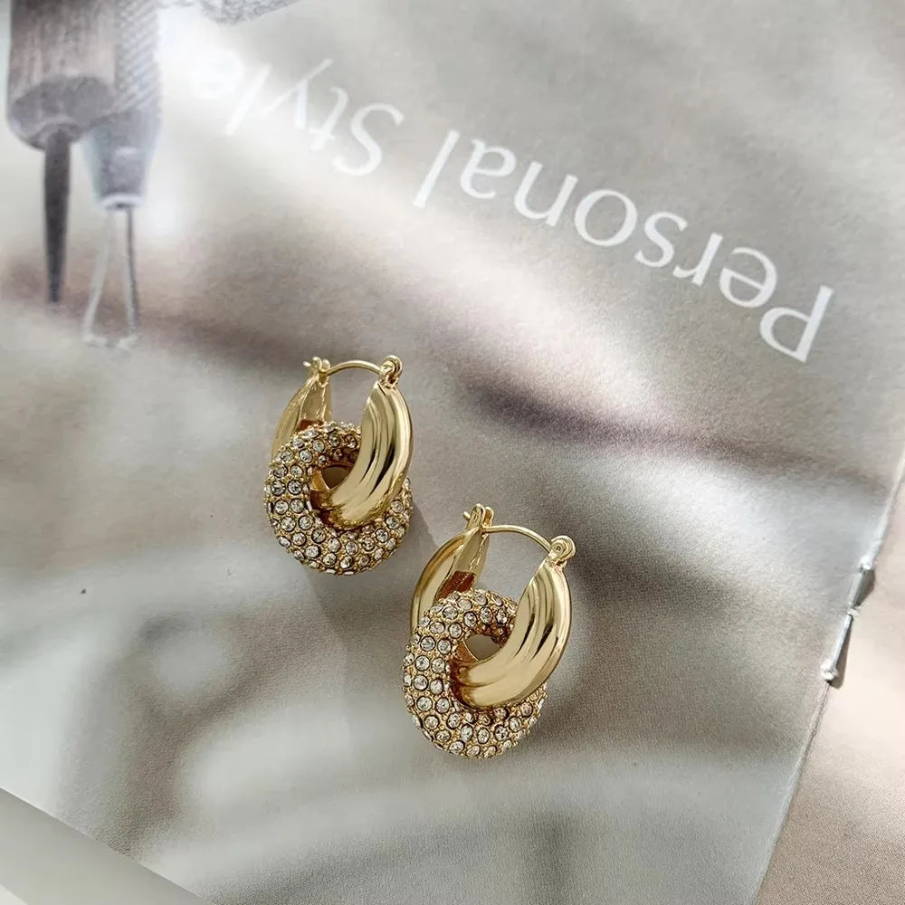 Brinco Argola Dourada com Zircônia