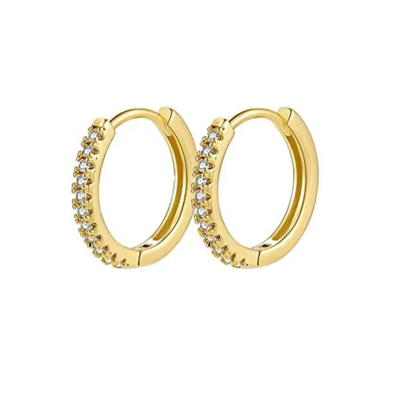 Brinco Argola Dourada com Zircônia