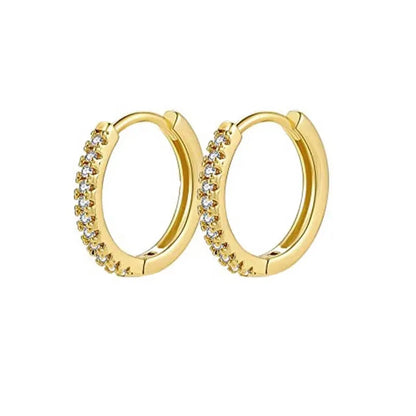 Brinco Argola Dourada com Zircônia