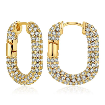 Brinco Argola Dourada com Zircônia