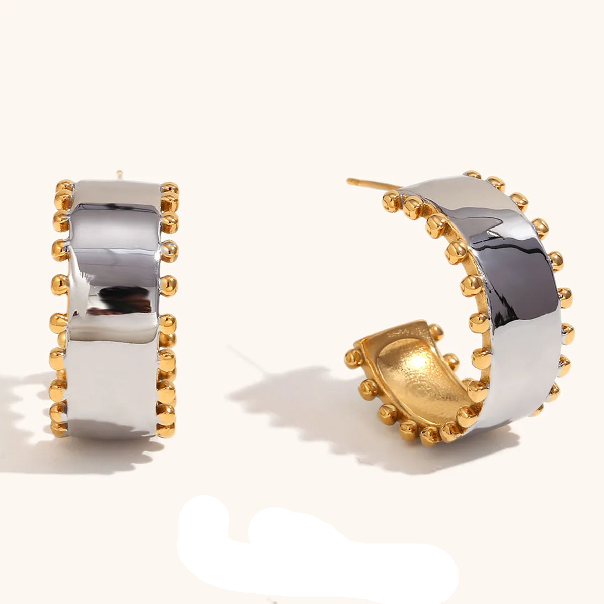 Brinco Argola Prata com Dourado