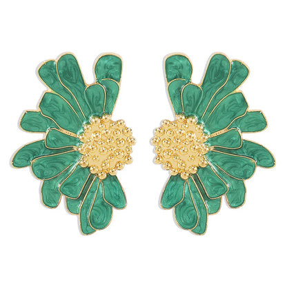 Brinco Flor Romântica com Detalhes Dourados
