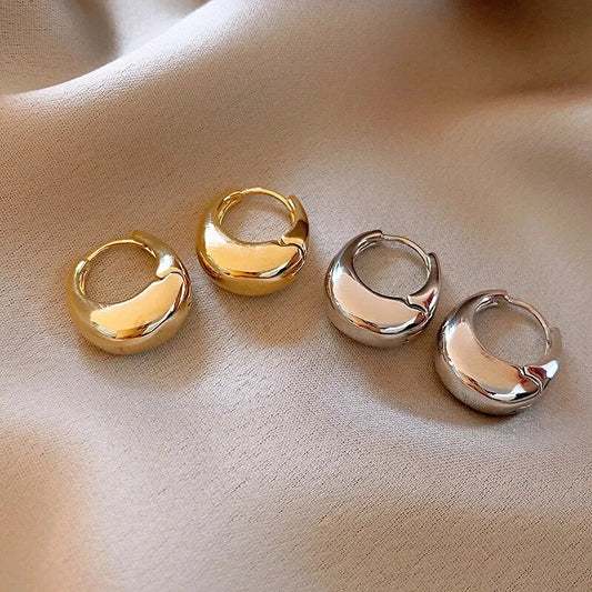 Brincos de Argola Oval Minimalista