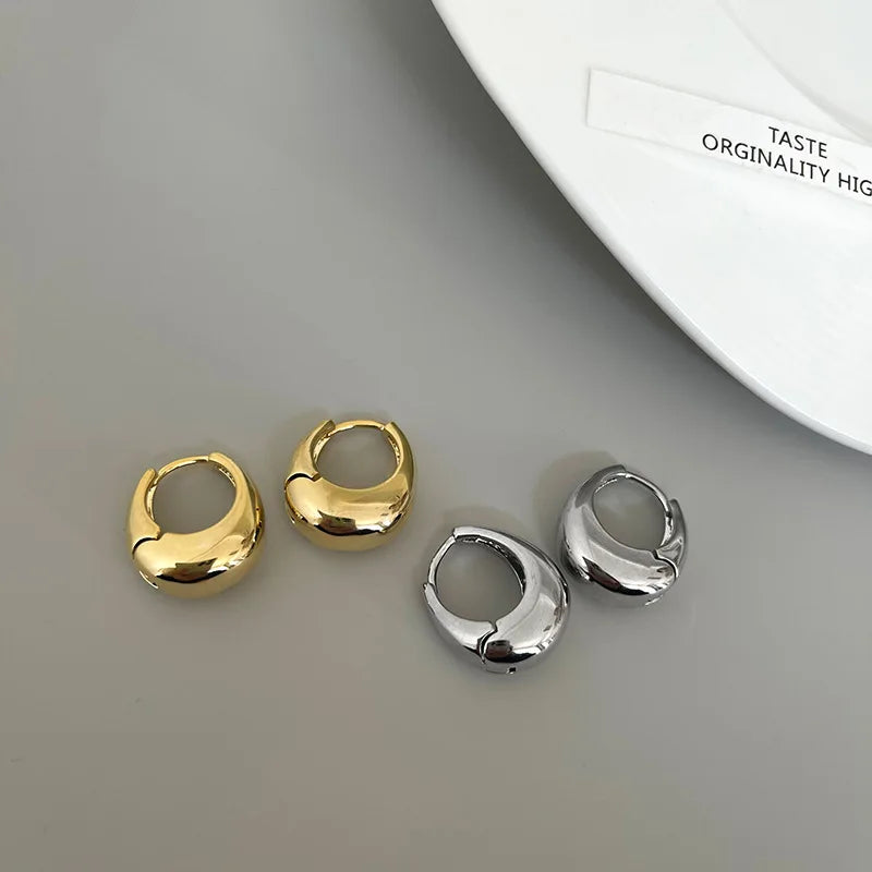 Brincos de Argola Oval Minimalista