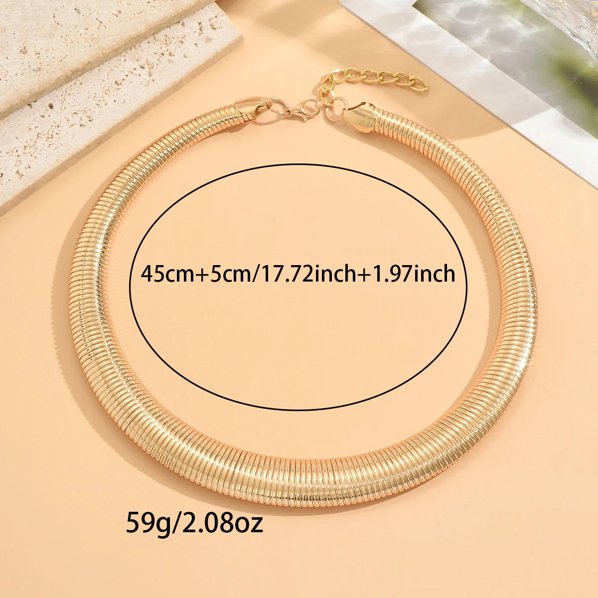 Colar Choker Tubo Dourado