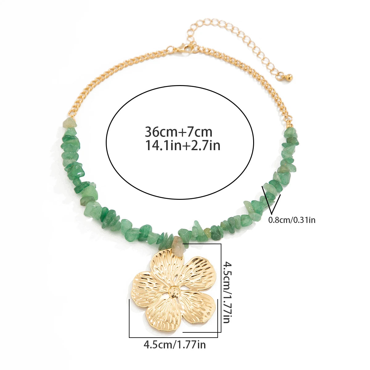 Colar Dourado Floral Com Pedras