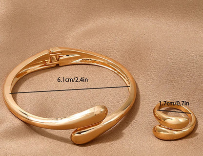 Conjunto Colar, Pulseira e Anel Contorno