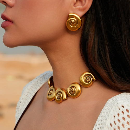 Conjunto Colar e Brinco Concha