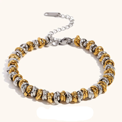 Conjunto Colar e Pulseira Prata e Dourado