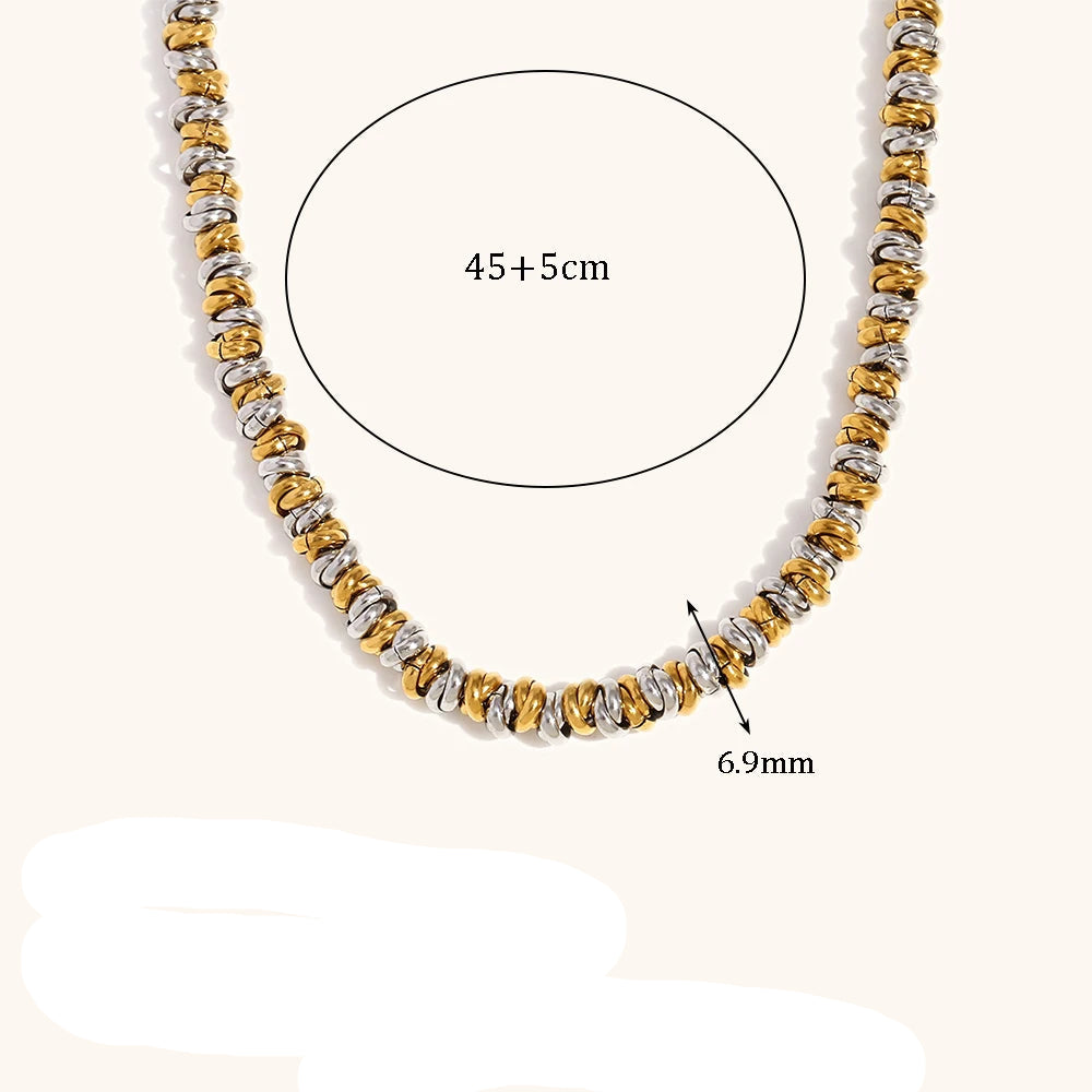 Conjunto Colar e Pulseira Prata e Dourado