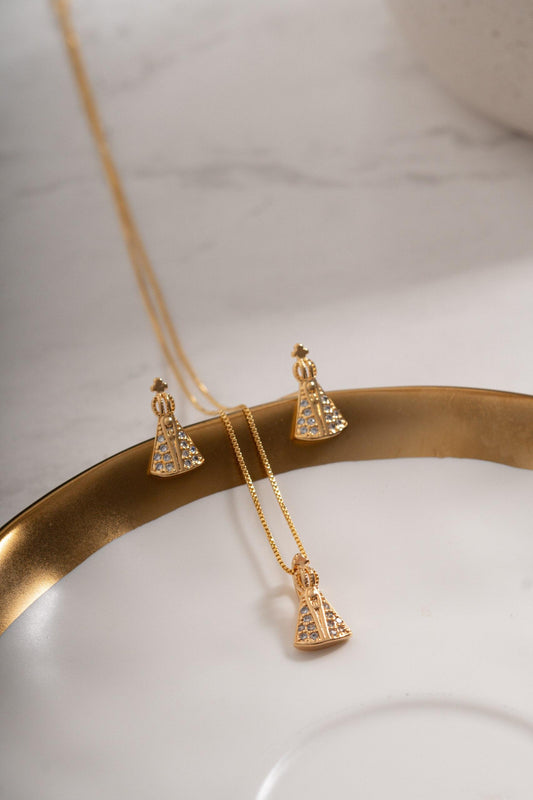 Conjunto Nossa Senhora Micro Zircônia