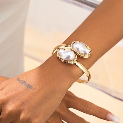 Conjunto Pérola Barroca com Dourado
