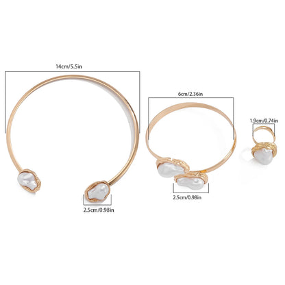 Conjunto Pérola Barroca com Dourado