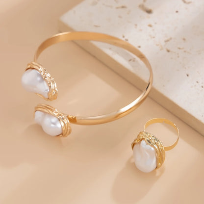 Conjunto Pérola Barroca com Dourado