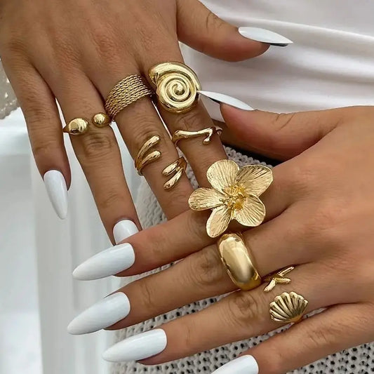Conjunto de Anéis Maxi Dourado
