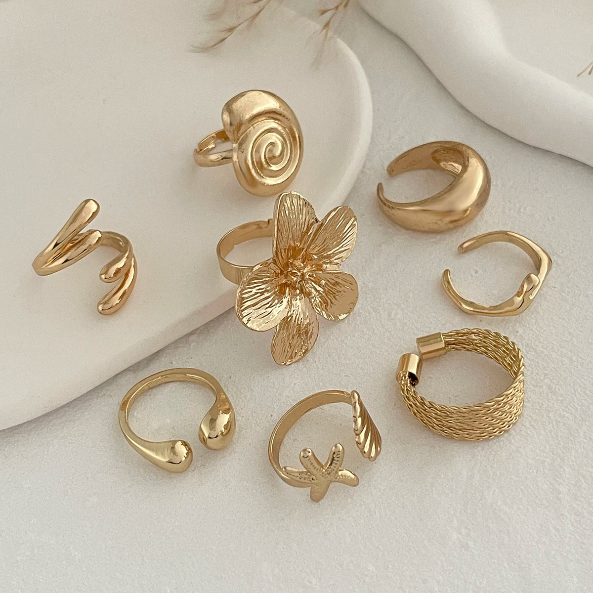 Conjunto de Anéis Maxi Dourado