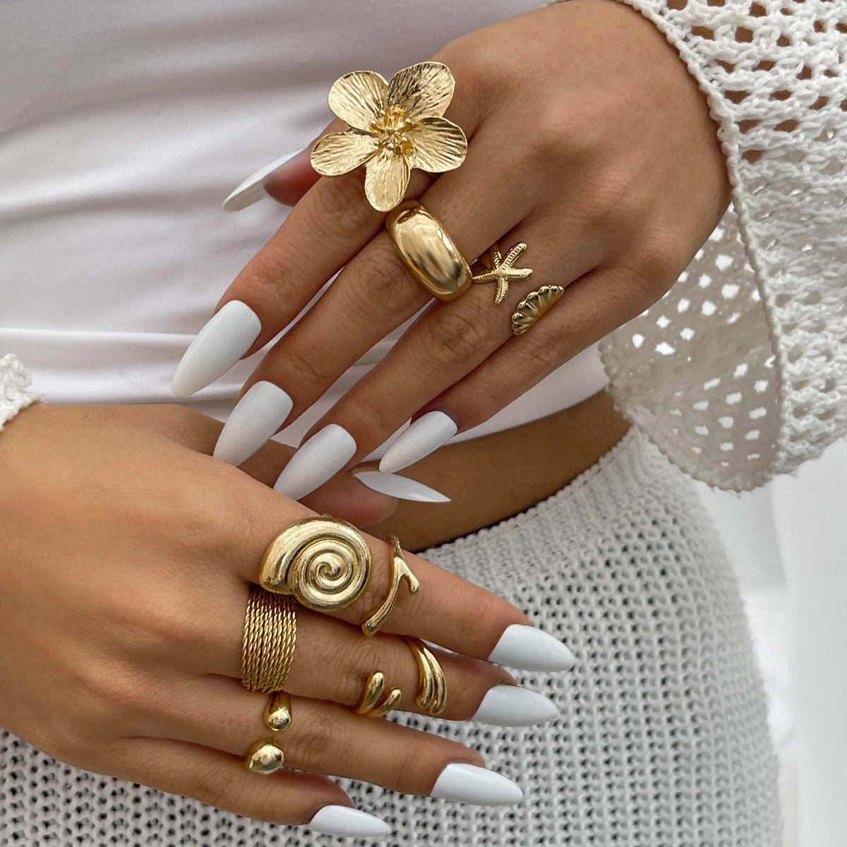 Conjunto de Anéis Maxi Dourado