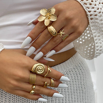 Conjunto de Anéis Maxi Dourado
