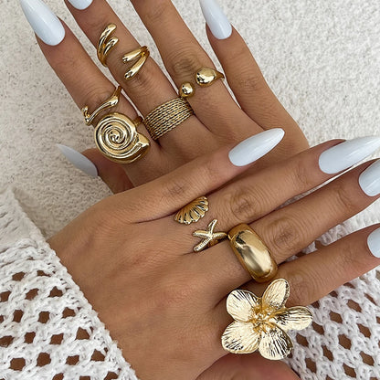 Conjunto de Anéis Maxi Dourado