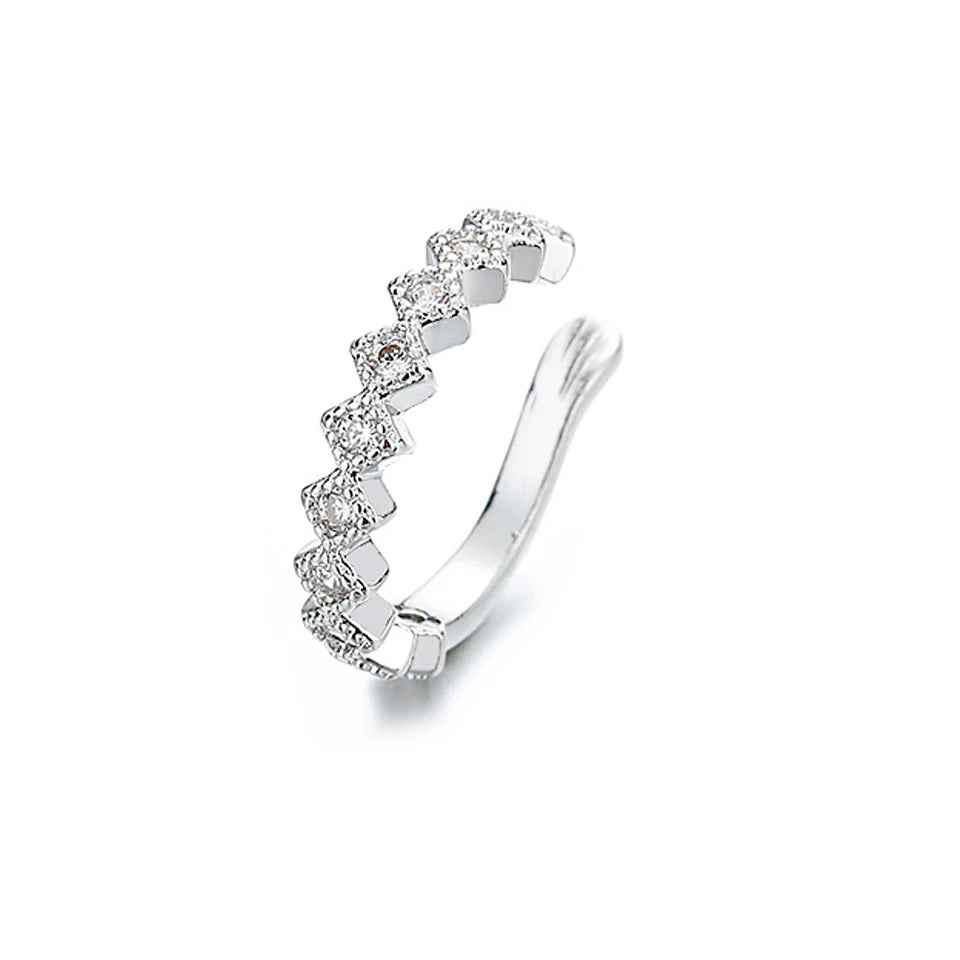 Conjunto de  Ear Cuff Cravejado de Zircônia