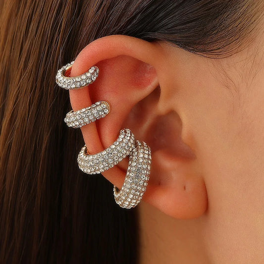 Brinco Ear Cuff Cravejado com Zircônias