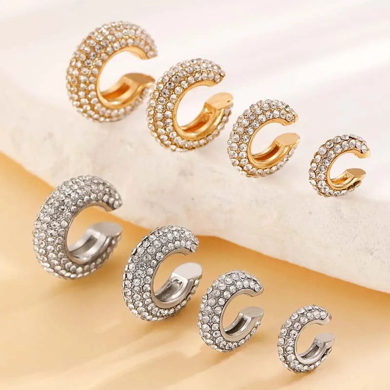 Brinco Ear Cuff Cravejado com Zircônias