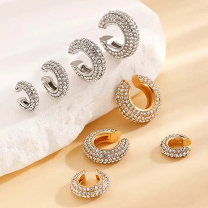 Brinco Ear Cuff Cravejado com Zircônias
