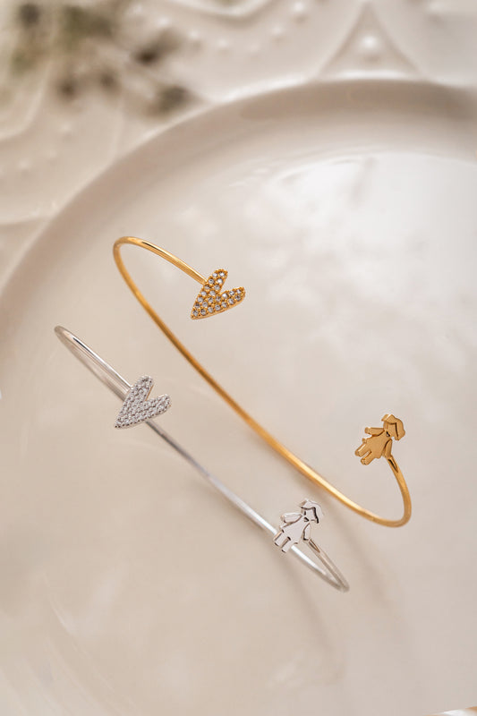 Pulseira Afeto com Coração Cravejado