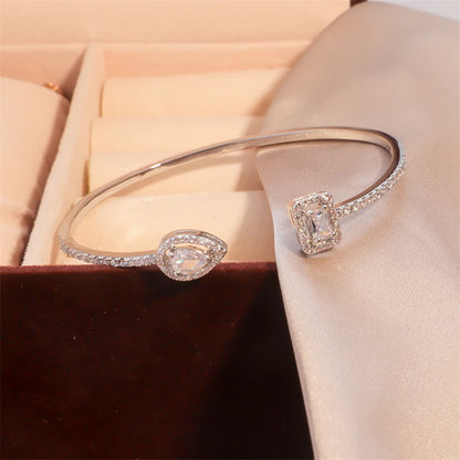 Pulseira Bracelete Brilho Duplo com Zircônia