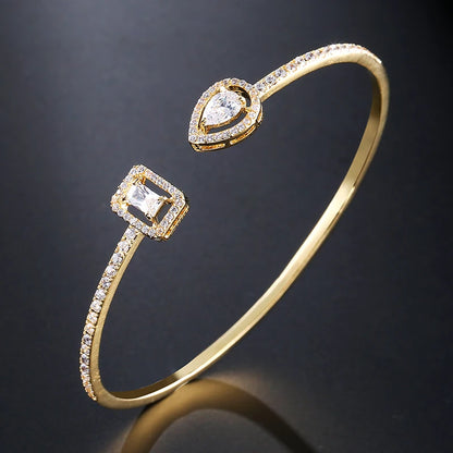 Pulseira Bracelete Brilho Duplo com Zircônia