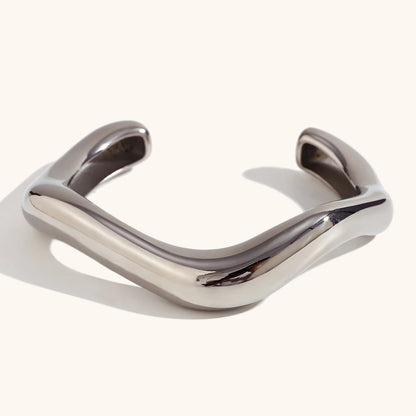 Pulseira Bracelete Duplo Orgânico Dourado e Prata