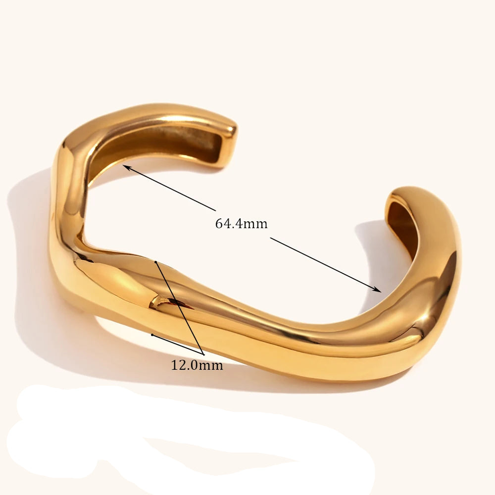 Pulseira Bracelete Duplo Orgânico Dourado e Prata