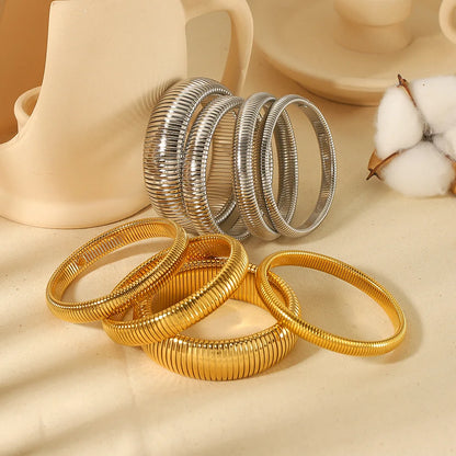 Pulseira Bracelete Mola Dourado / Prateado