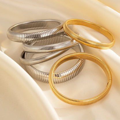 Pulseira Bracelete Mola Dourado / Prateado
